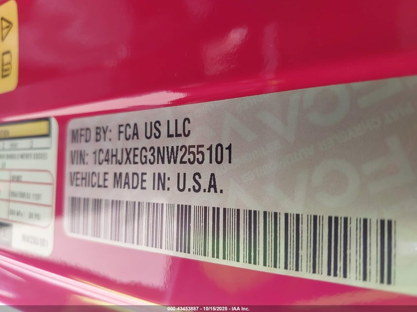 2022 JEEP WRANGLER UNLIMITED SAHARA 4X4 1C4HJXEG3NW255101