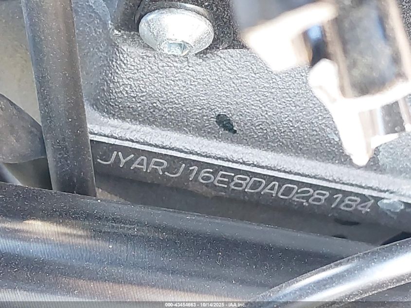 2013 Yamaha Yzfr6 VIN: JYARJ16E8DA028184 Lot: 43454663