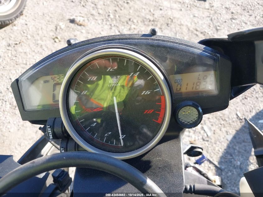 2013 Yamaha Yzfr6 VIN: JYARJ16E8DA028184 Lot: 43454663