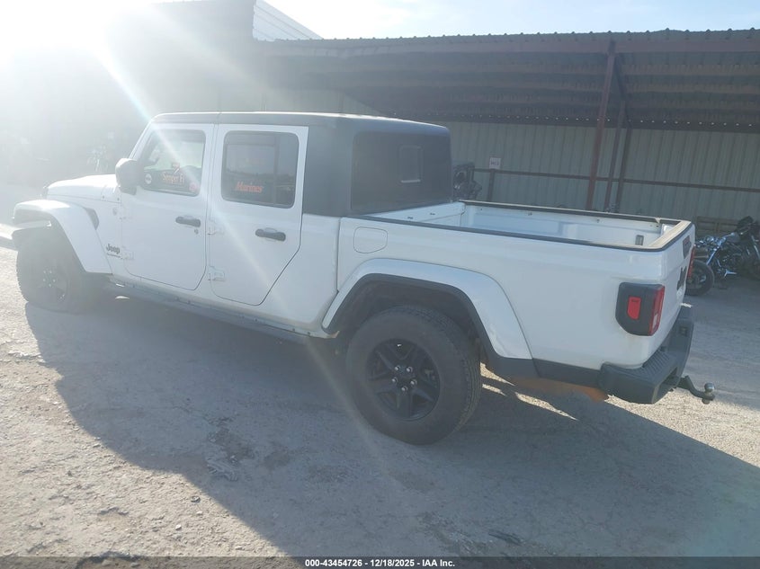 Vin: 1c6hjtag6ml577480, lot: 43949577, jeep gladiator sport s 4x4 20213