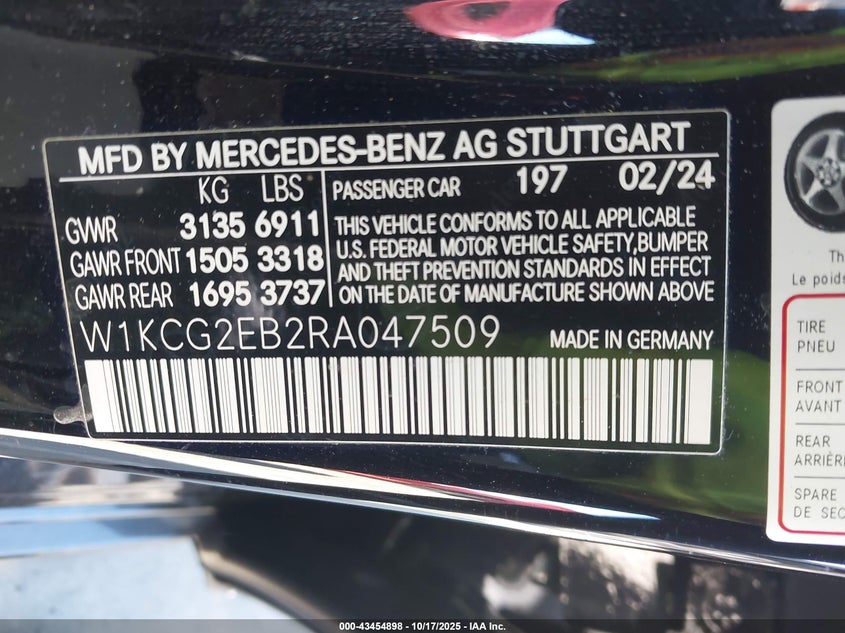 2024 MERCEDES-BENZ EQS 450 4MATIC W1KCG2EB2RA047509
