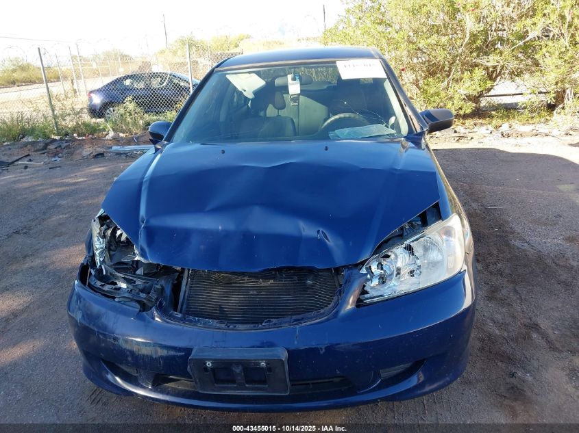 2005 Honda Civic Lx VIN: JHMES165X5S004351 Lot: 43455015