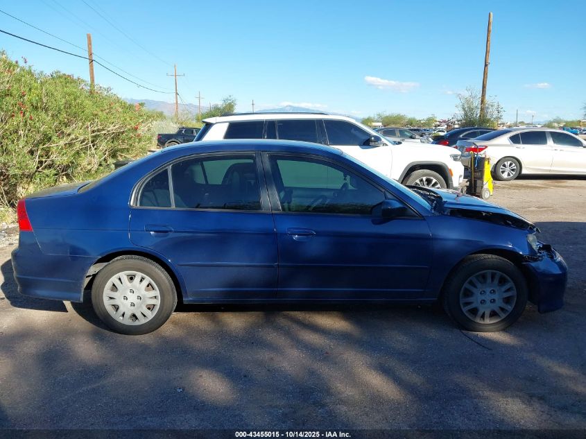 2005 Honda Civic Lx VIN: JHMES165X5S004351 Lot: 43455015