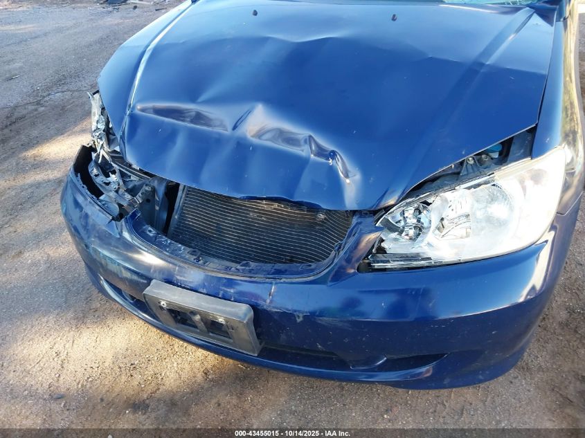 2005 Honda Civic Lx VIN: JHMES165X5S004351 Lot: 43455015