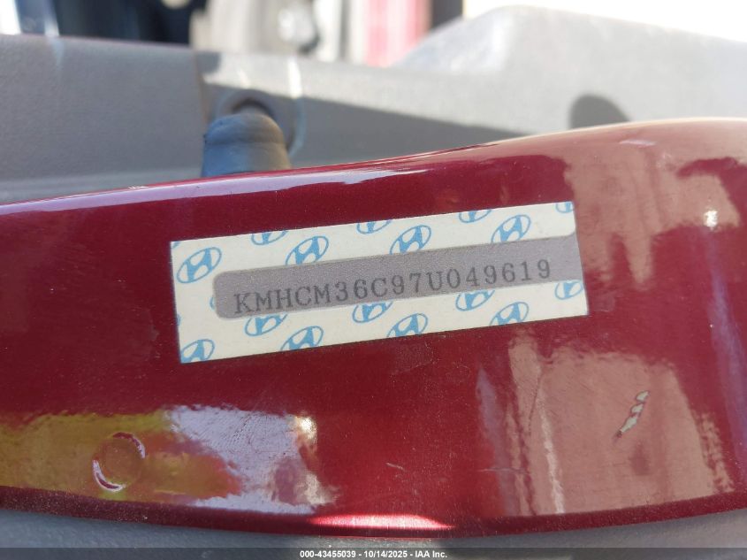 2007 Hyundai Accent Gs VIN: KMHCM36C97U049619 Lot: 43455039
