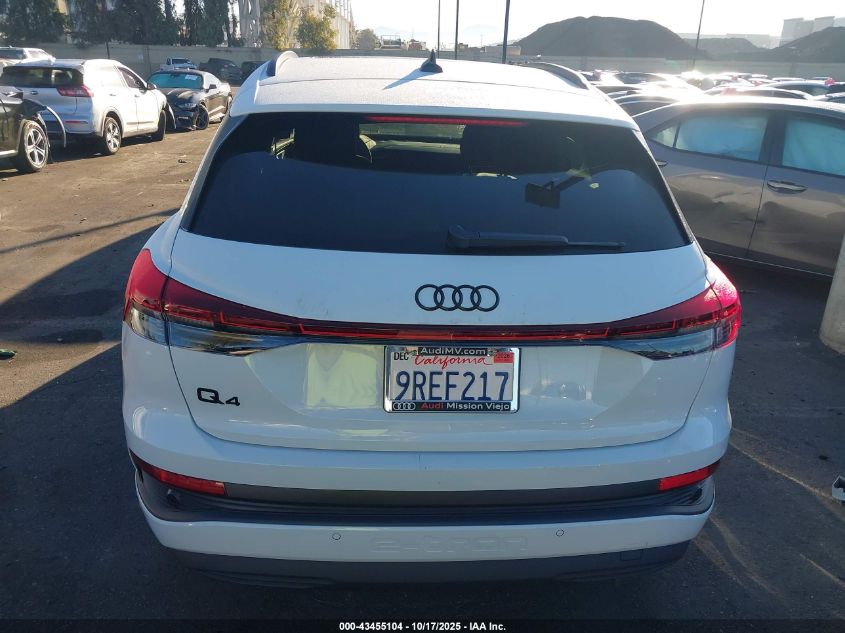 2025 Audi Q4 E-Tron Premium 45 Quattro VIN: WA1B5BFZ3SP015026 Lot: 43455104