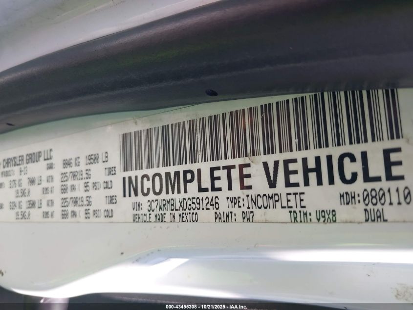 2013 Ram 5500 Chassis Tradesman/Slt VIN: 3C7WRMBLXDG591246 Lot: 43455308