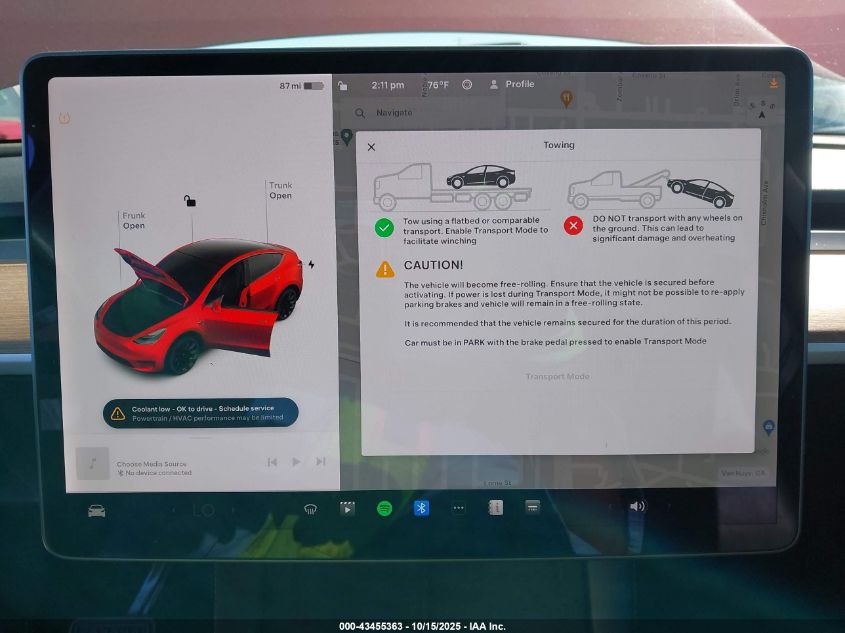 2021 Tesla Model Y Standard Range Rear-Wheel Drive VIN: 5YJYGDED7MF121889 Lot: 43455363