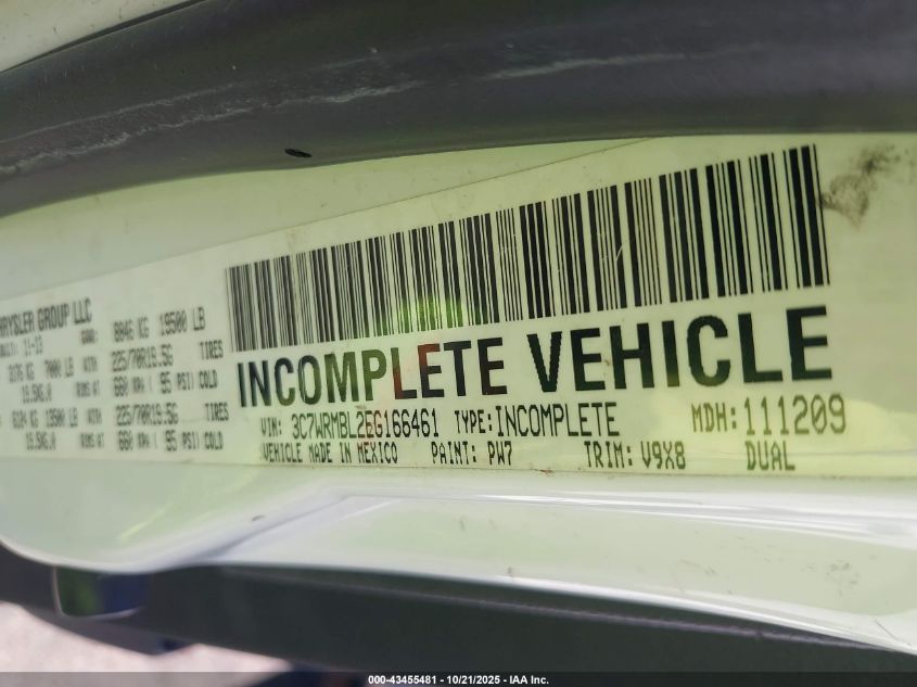 2014 Ram 5500 Chassis Tradesman/Slt VIN: 3C7WRMBL2EG166461 Lot: 43455481