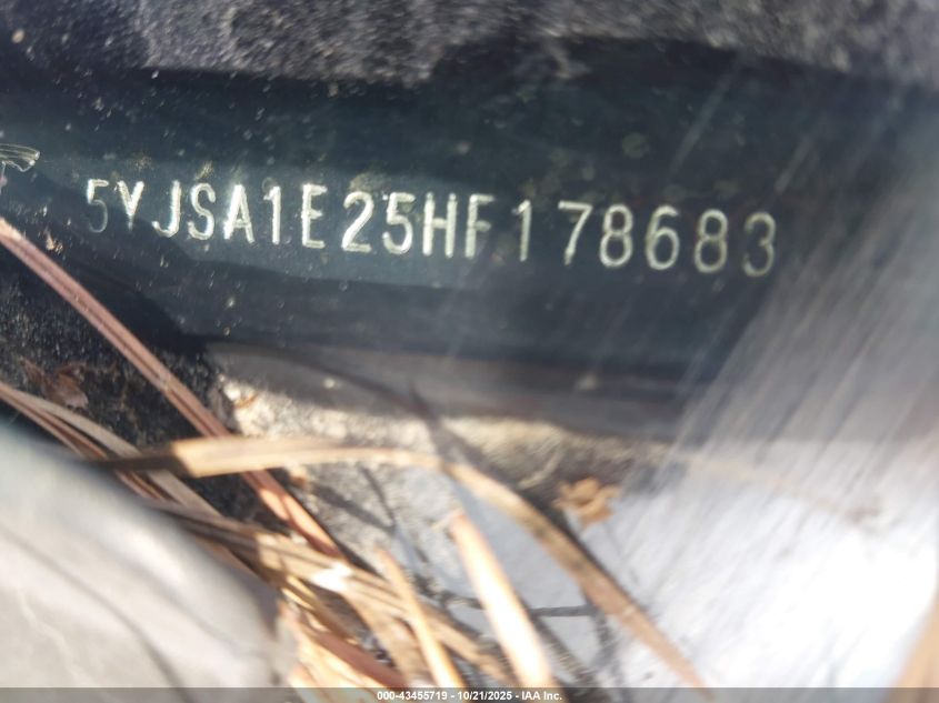 2017 Tesla Model S 100D/60D/75D/90D/P100D VIN: 5YJSA1E25HF178683 Lot: 43455719