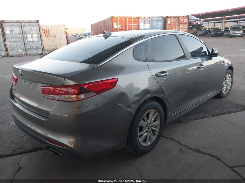 Vin: 5xxgt4l31gg082705, lot: 43950652, kia optima lx 20164