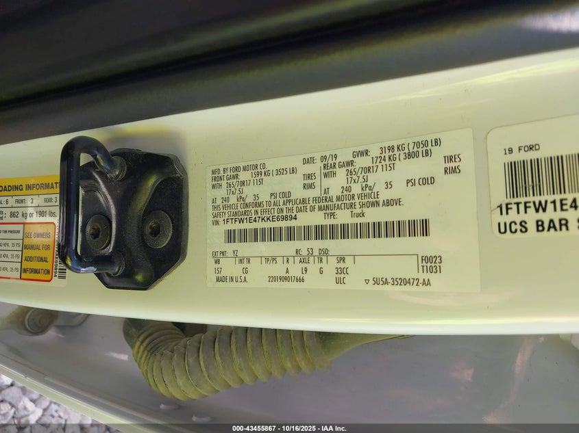 1FTFW1E47KKE69894 2019 FORD F-150 photo no. 9