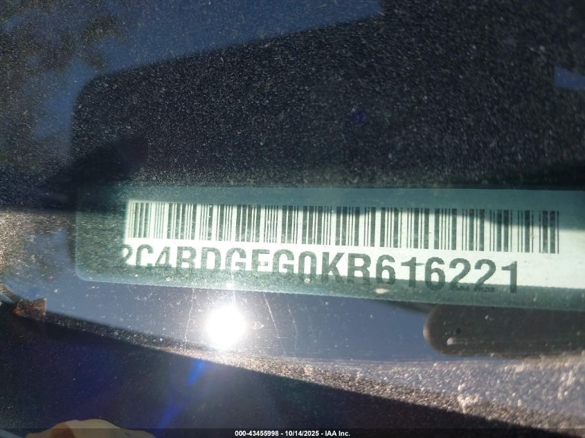 2019 Dodge Grand Caravan Gt VIN: 2C4RDGEG0KR616221 Lot: 43455998