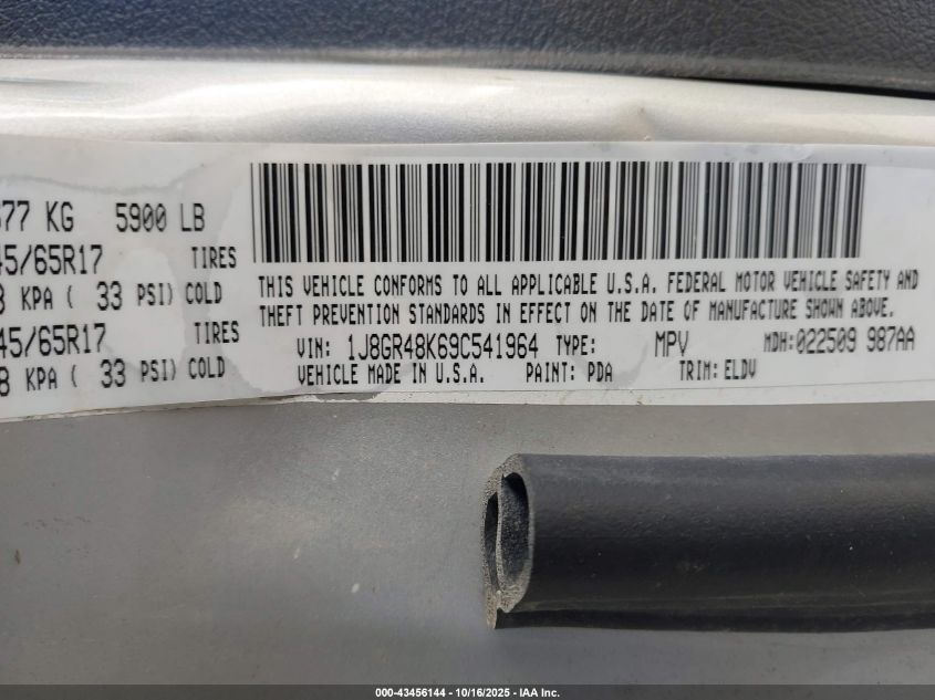 2009 Jeep Grand Cherokee Laredo VIN: 1J8GR48K69C541964 Lot: 43456144