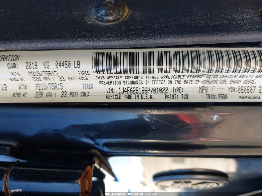 2006 Jeep Wrangler Se VIN: 1J4FA29166P701022 Lot: 43456592