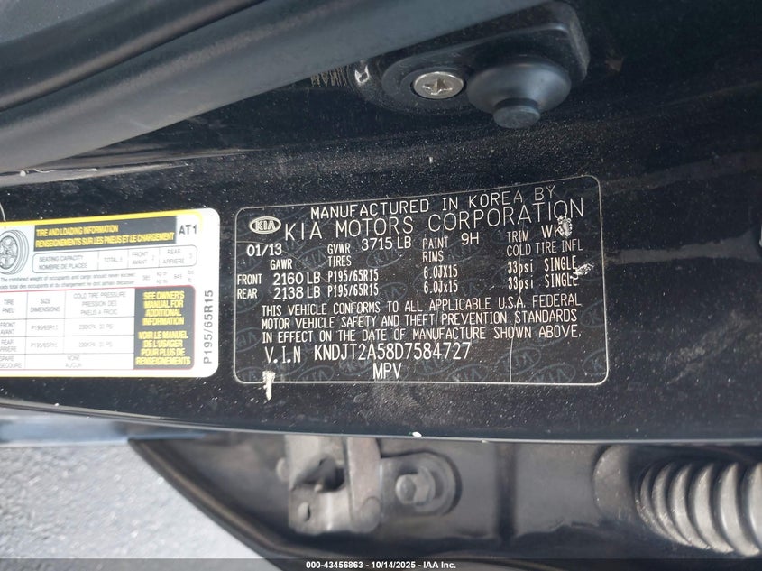 2013 KIA SOUL KNDJT2A58D7584727