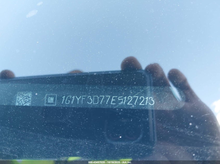 2014 CHEVROLET CORVETTE STINGRAY 1G1YF3D77E5127213