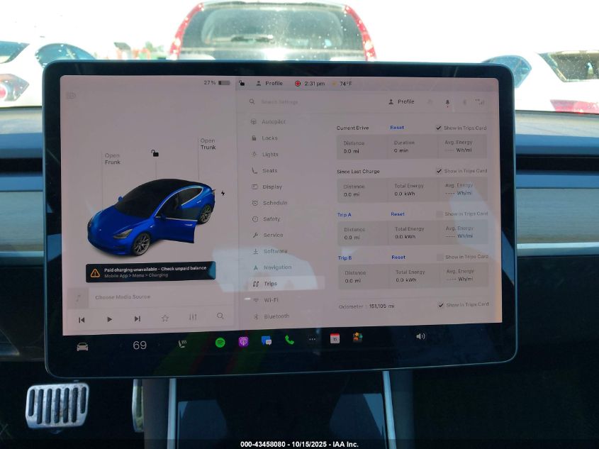 2019 Tesla Model 3 Long Range/Mid Range/Standard Range/Standard Range Plus VIN: 5YJ3E1EA9KF411696 Lot: 43458080