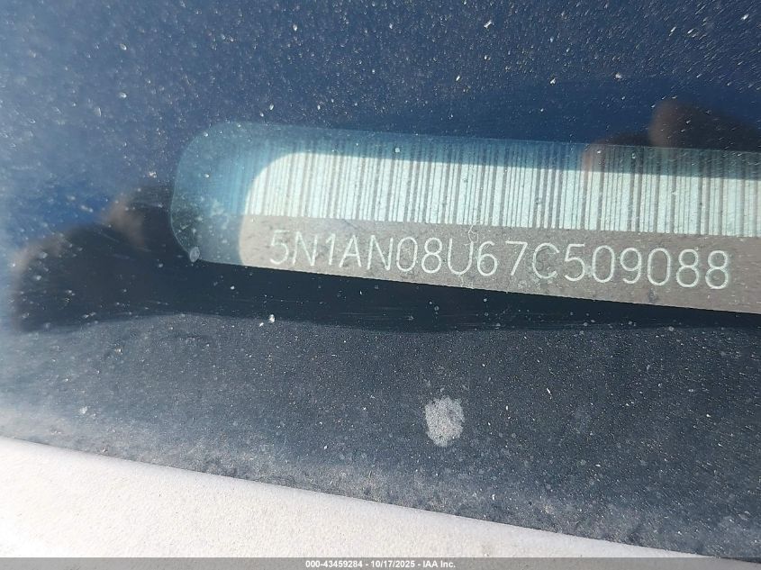 2007 Nissan Xterra S VIN: 5N1AN08U67C509088 Lot: 43459284