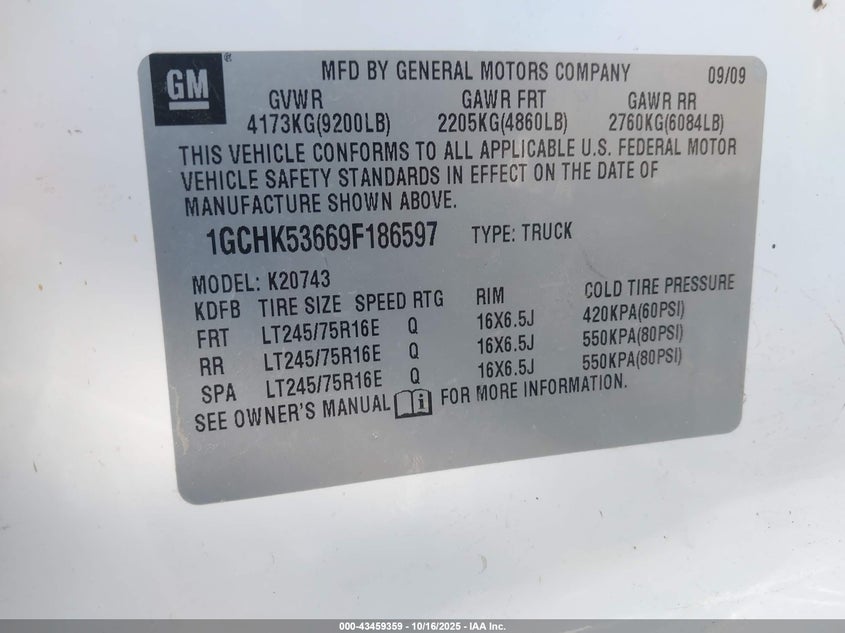 1GCHK53669F186597 2009 CHEVROLET SILVERADO photo no. 9