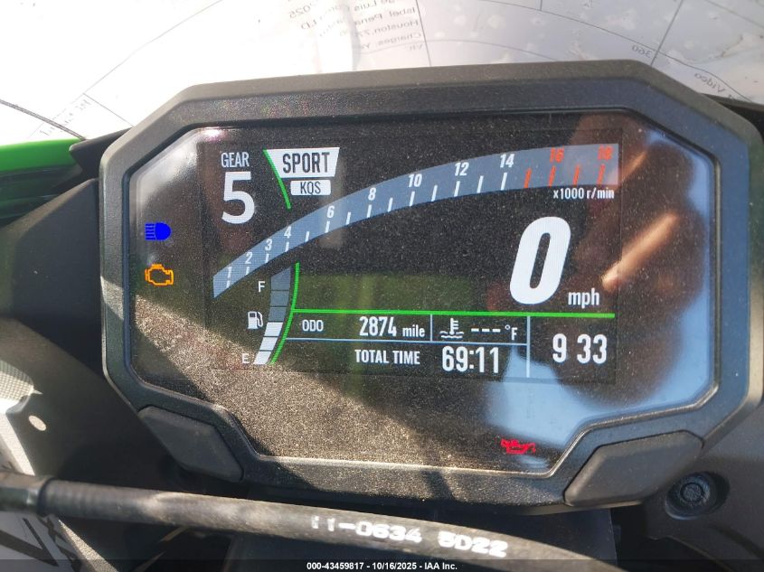 2025 Kawasaki Zx636 K VIN: JKBZXJK14SA011486 Lot: 43459817