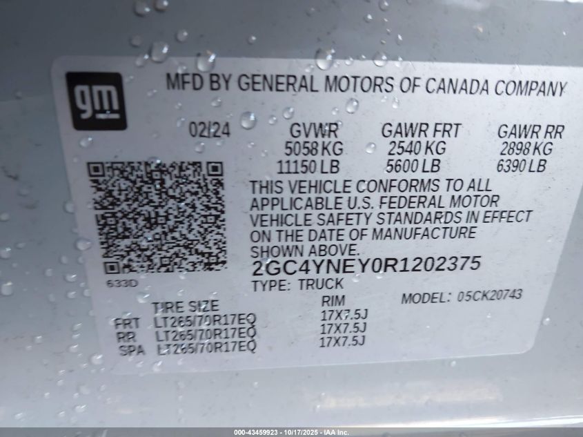 2024 Chevrolet Silverado 2500 - 2GC4YNEY0R1202375