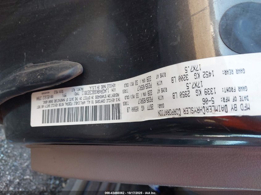 2006 Jeep Grand Cherokee Laredo VIN: 1J4GR48K66C323911 Lot: 43460362