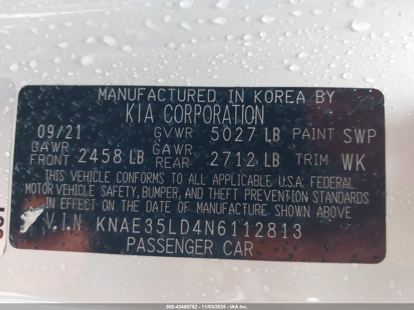 2022 KIA STINGER KNAE35LD4N611281