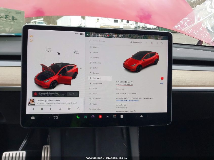 2022 Tesla Model Y Performance Dual Motor All-Wheel Drive VIN: 7SAYGDEF6NF379665 Lot: 43461107