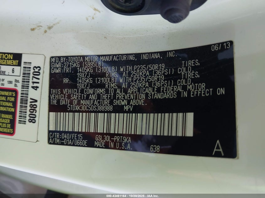 5TDXK3DC5DS388988 2013 TOYOTA SIENNA photo no. 9