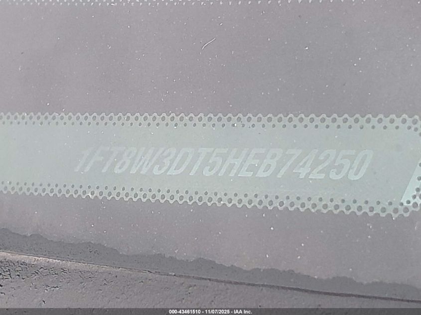 2017 Ford F-350 Lariat VIN: 1FT8W3DT5HEB74250 Lot: 43461510