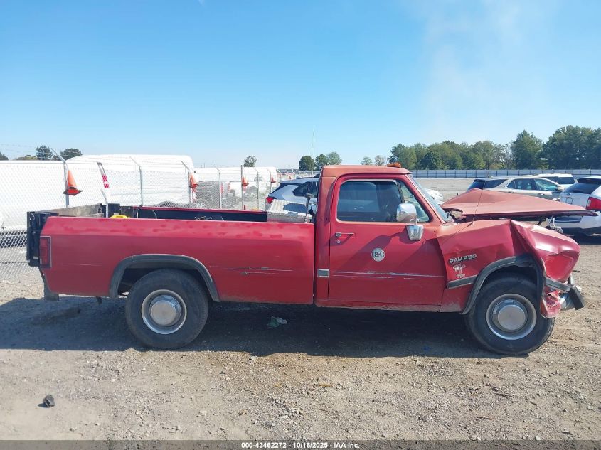 1991 Dodge D-Series D200/D250 VIN: 1B7KE2686MS258942 Lot: 43462272