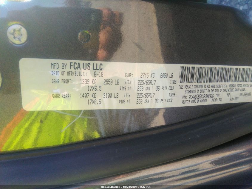 2018 Dodge Grand Caravan Se Plus VIN: 2C4RDGBGXJR348426 Lot: 43462342