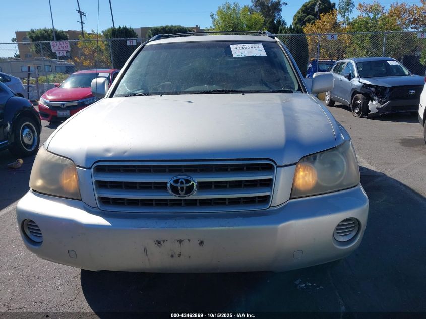 2002 Toyota Highlander V6 VIN: JTEGF21A620035902 Lot: 43462869