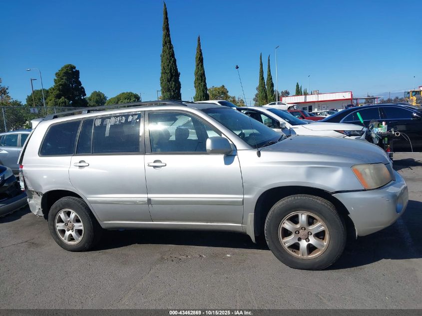 2002 Toyota Highlander V6 VIN: JTEGF21A620035902 Lot: 43462869