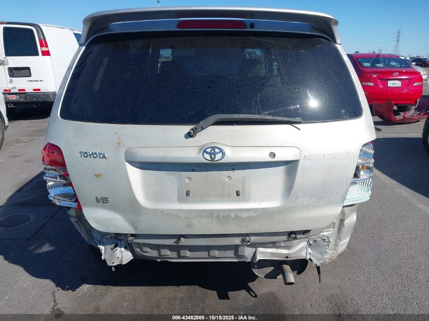 2002 Toyota Highlander V6 VIN: JTEGF21A620035902 Lot: 43462869