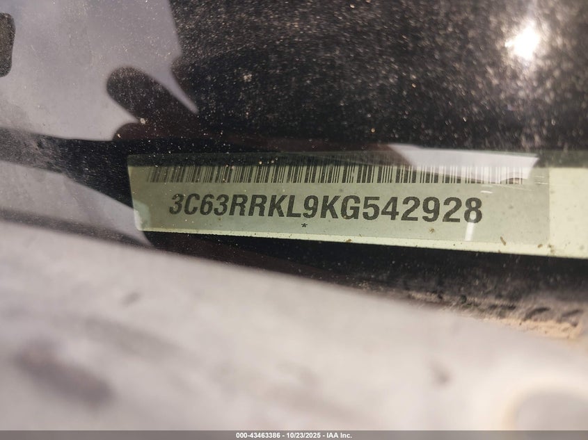 2019 Ram 3500 Longhorn 4X4 8' Box VIN: 3C63RRKL9KG542928 Lot: 43463386