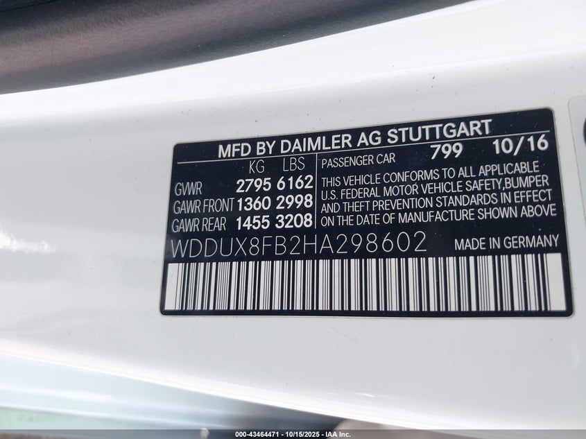 2017 MERCEDES-BENZ MAYBACH S 550 4MATIC WDDUX8FB2HA298602