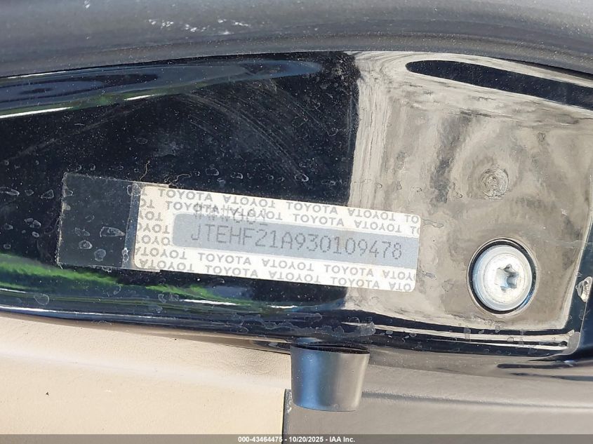 2003 Toyota Highlander Limited V6 VIN: JTEHF21A930109478 Lot: 43464475