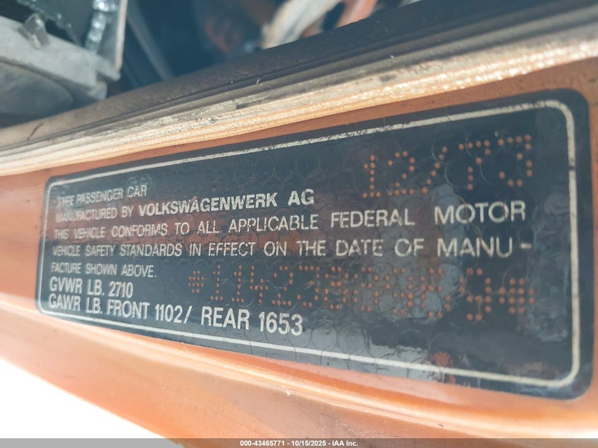 1142388969 1974 VOLKSWAGEN BEETLE photo no. 9