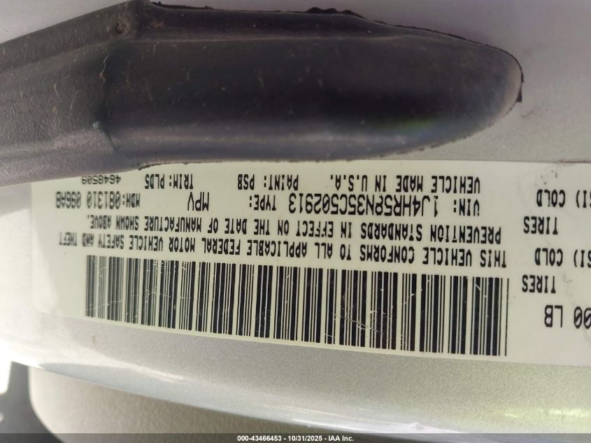 2005 Jeep Grand Cherokee Limited VIN: 1J4HR58N35C502913 Lot: 43466453