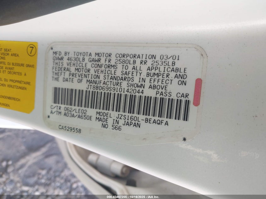 JT8BD69S910142044 2001 LEXUS GS 300 photo no. 9