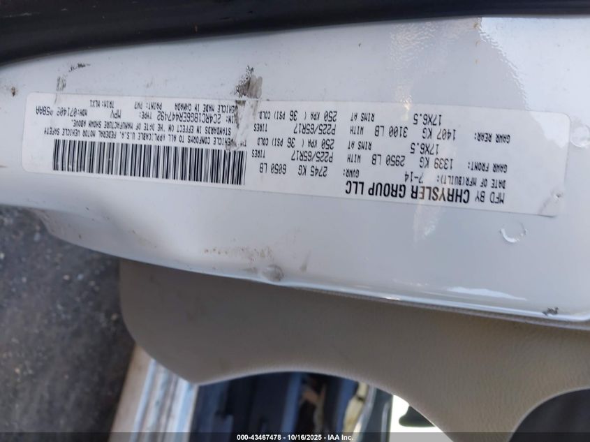 2014 Chrysler Town & Country Touring VIN: 2C4RC1BG6ER447492 Lot: 43467478