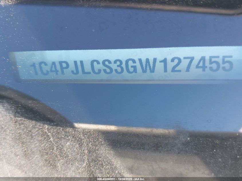 2016 Jeep Cherokee Latitude VIN: 1C4PJLCS3GW127455 Lot: 43468991