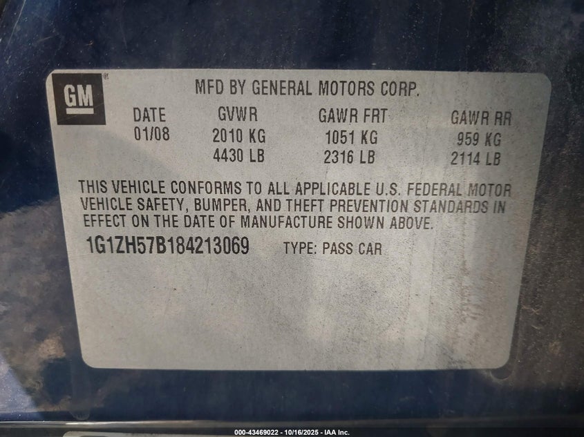 1G1ZH57B184213069 2008 CHEVROLET MALIBU photo no. 9