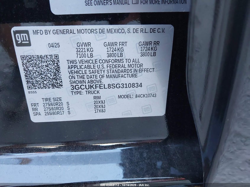 2025 CHEVROLET SILVERADO 1500 4WD  STANDARD BED LT TRAIL BOSS 3GCUKFEL8SG310834