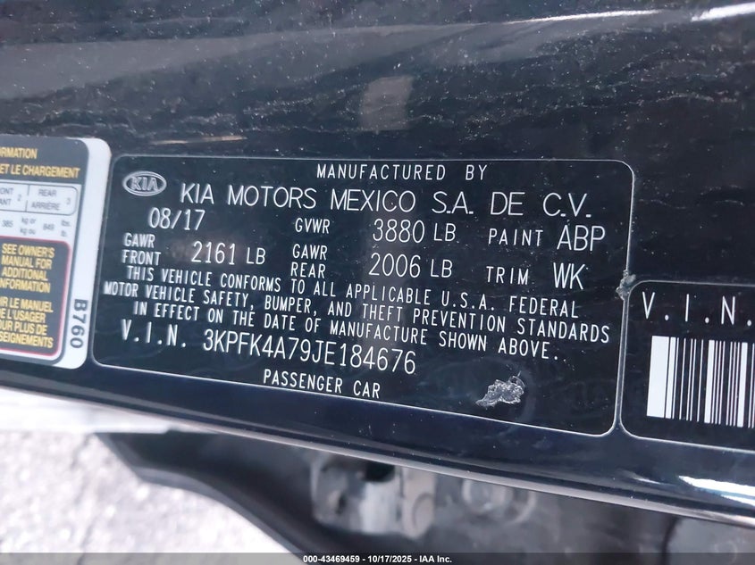 2018 KIA FORTE LX 3KPFK4A79JE184676