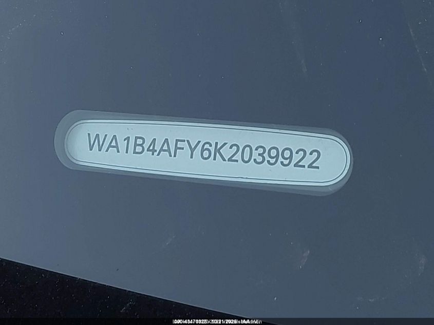 2019 Audi Sq5 3.0T Premium VIN: WA1B4AFY6K2039922 Lot: 43470325