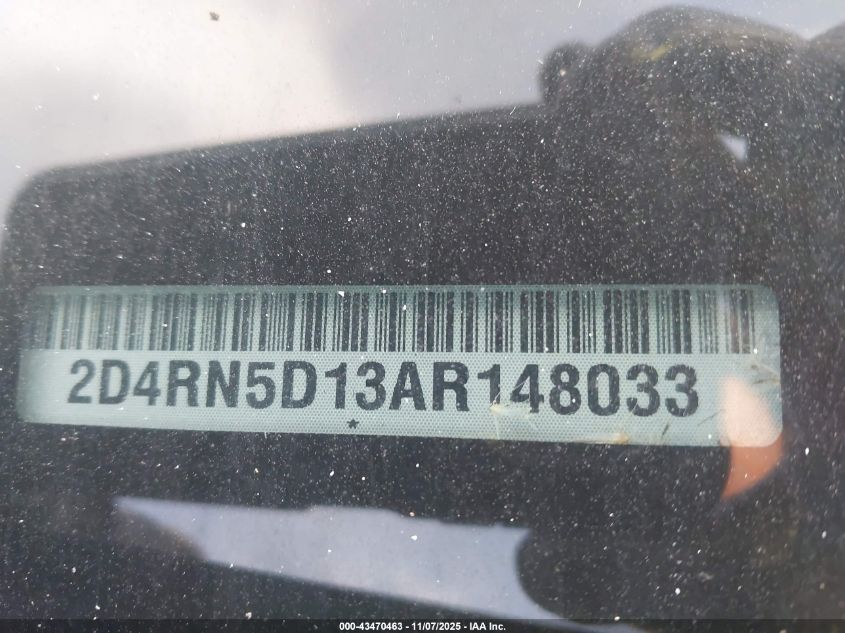 2010 Dodge Grand Caravan Sxt VIN: 2D4RN5D13AR148033 Lot: 43470463