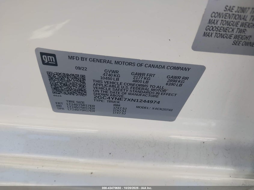 2GC4YNE7XN1244974 2022 CHEVROLET SILVERADO photo no. 9